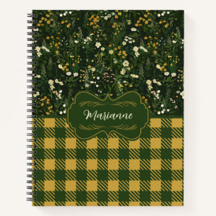 Carnet Marianne Dark Daisy Plaid Floral Deluxe