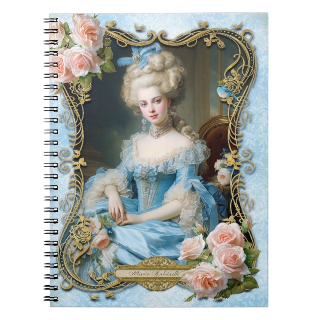 Carnet Marie Antoinette,French,Paris,portrait,roses メモ帳 (Devant)