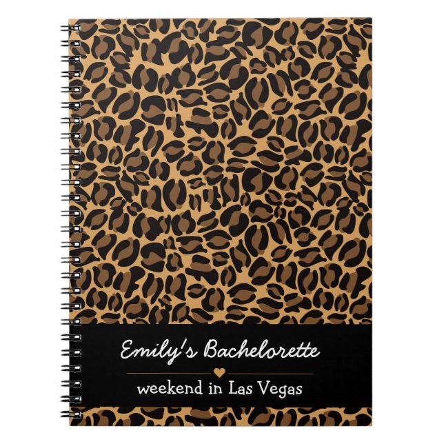 Carnet Mariée Bachelorette Boujee Tendance Imprimé Léopar (Devant)