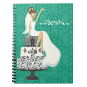 Carnet Mariée Brown sur le gâteau Mariage {emerald}