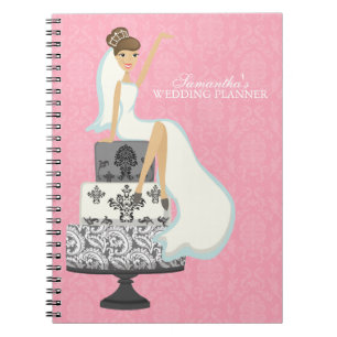 Carnet Mariée Brown sur le gâteau Mariage {rose}