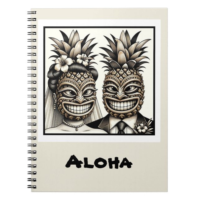 Carnet Mariée et fille Aloha Pineapple Tiki Mariage princ (Devant)