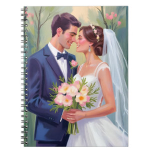 Carnet Mariée & Marié Jeunes Mariés Aquarelle