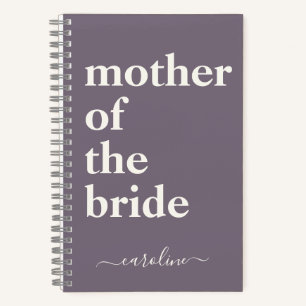 Carnet Mariée Mère Minimaliste Moderne Personnalisé Prune
