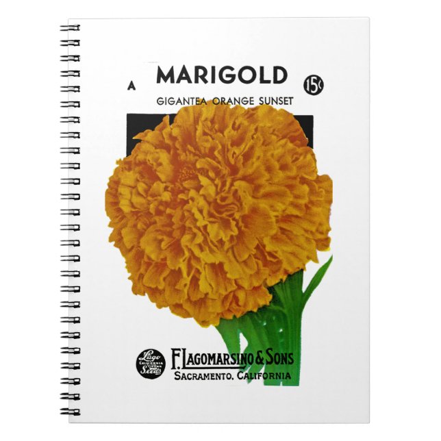 Carnet Marigold Vintage Seed Packet (Devant)