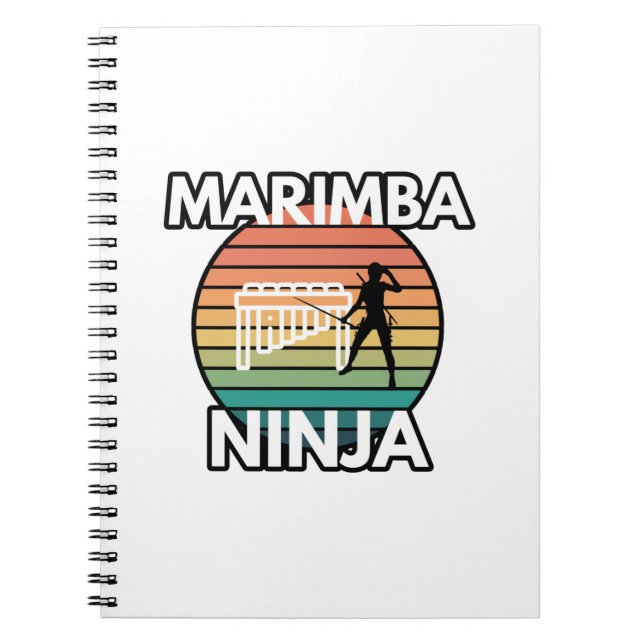 Carnet Marimba Ninja Percussionniste Musique Marching Ban (Devant)