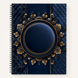 CARNET MARINE BLEU ET OR MODERNE PLAID MOTIF