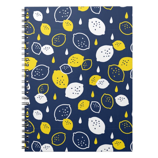 Carnet Marine Blue Lemon Art - Refresh Citrus Design (Devant)