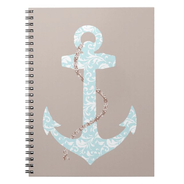 Carnet Marine et Ancre corail Beach Mariage (Devant)