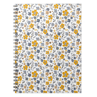 Carnet Marine et moutarde Jaune Ditsy Floral