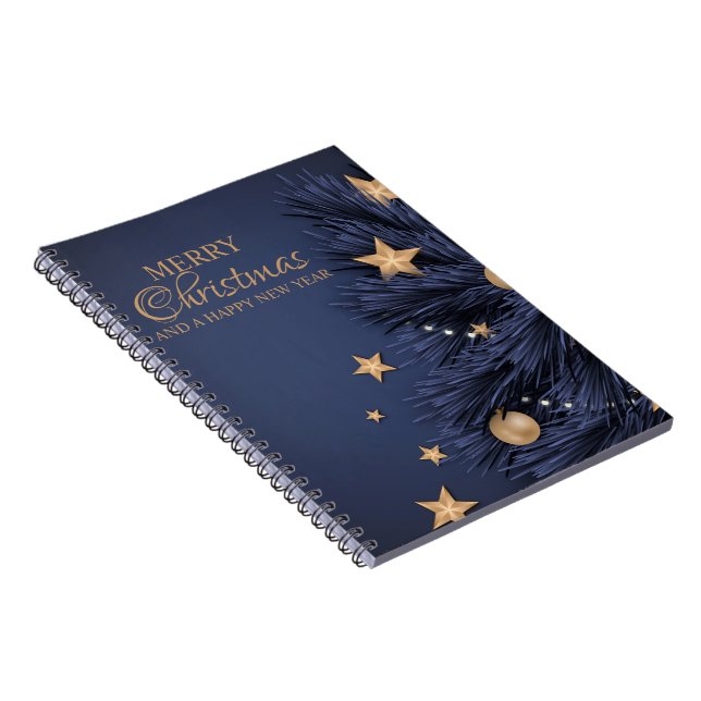 Carnet Marine Gold Simple Christmas Day Spiral Photo (Côté Droit)