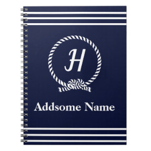 Carnet Marine nautique Blue Beach littoral Monogramme