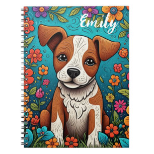 Carnet Marionnette mignonne avec Fleurs d'Art folklorique