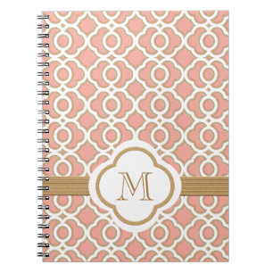 Carnet Marocain décoré d'un monogramme de corail et d'o