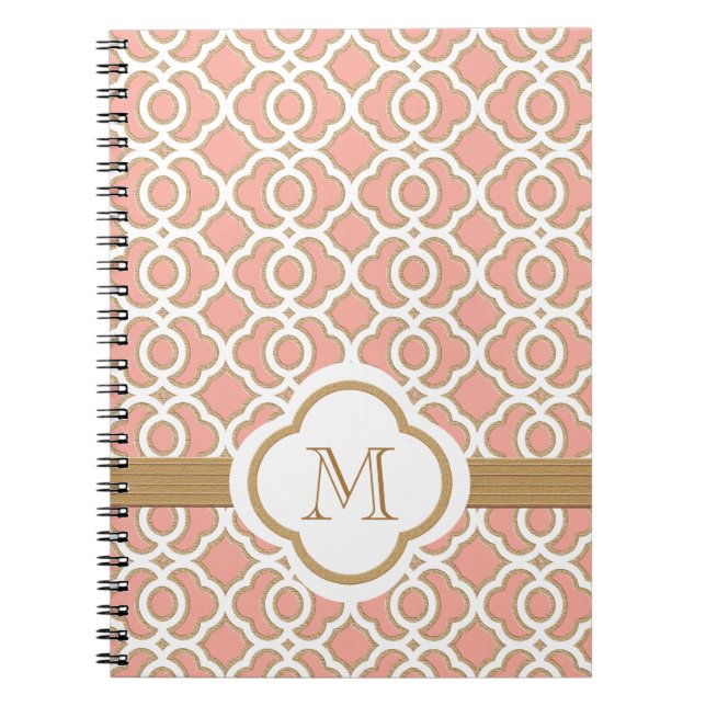 Carnet Marocain décoré d'un monogramme de corail et d'or (Devant)
