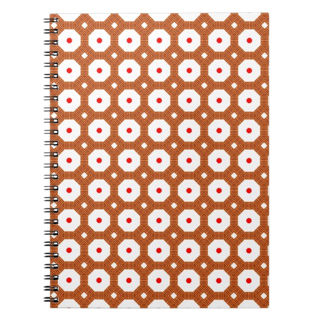 Carnet Marocain traditionnel sans couture brun, blanc et  (Devant)