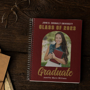 Carnet Maroon Gold Graduate Photo Arch Graduate