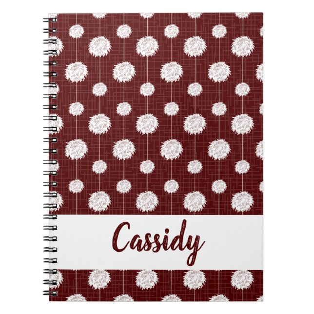 Carnet Maroon Pom-pom girl Pom Motif (Devant)