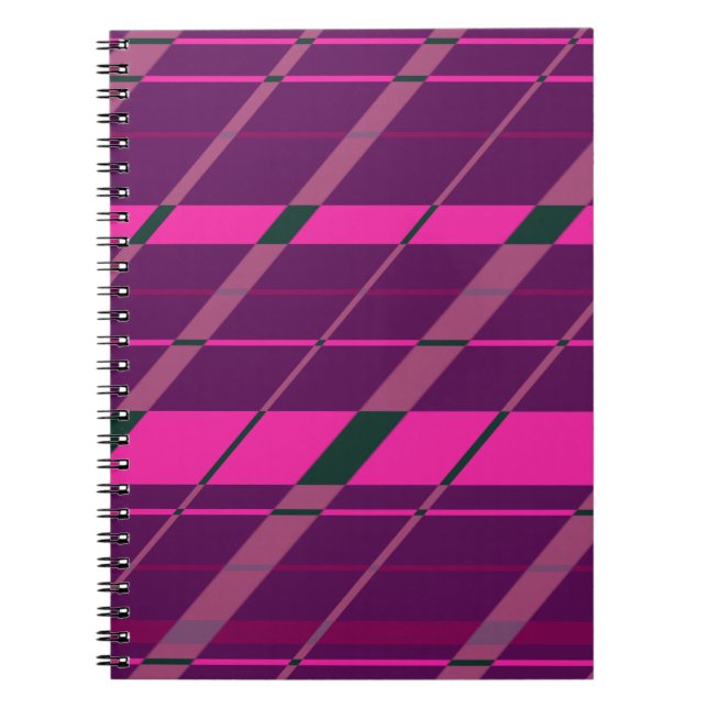 Carnet Maroon rose Noir Abstrait Géométrique Fun Funky (Devant)