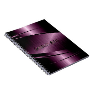 Carnet Maroon Rouge Métallo Design Acier Inoxydable Look