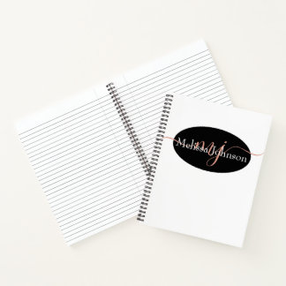 Carnet Marquage élégant en or rose sur fond noir