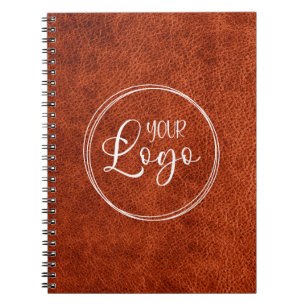 Carnet Marque de commerce moderne en cuir brun rouille fa