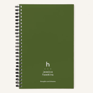 Carnet Marque de luxe vert olive foncé tendance