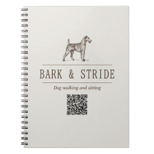 Carnet Marque d'entreprise de code QR de promeneur de chi