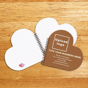 Carnet Marque d'entreprise sur Brown coeur forme spirale