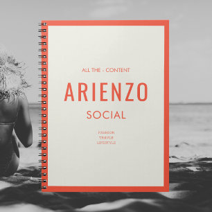 Carnet Marque d'influenceur de médias sociaux orange rétr