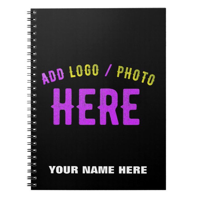 CARNET MARQUE VERIFIEE NOIRE PERSONNALISABLE MODERNE DE S (Devant)