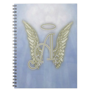 Carnet Marquez avec des lettres un monogramme d'ange