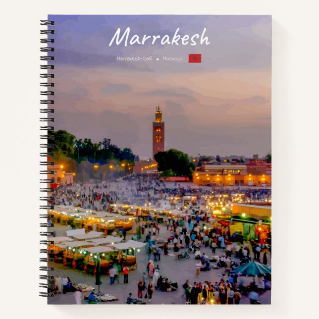 Carnet Marrakech, Maroc - Place Jemaa el Fnaa Spirale (Devant)