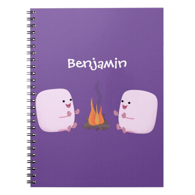 Carnet Marshmallows mignons roses par dessin animé sur le (Devant)