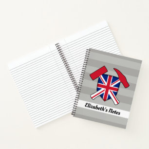 Carnet Marteau de rock du géologue avec logo Union Jack