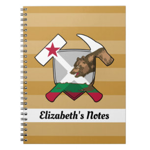 Carnet Marteau de rock et drapeau d'ours de Californie