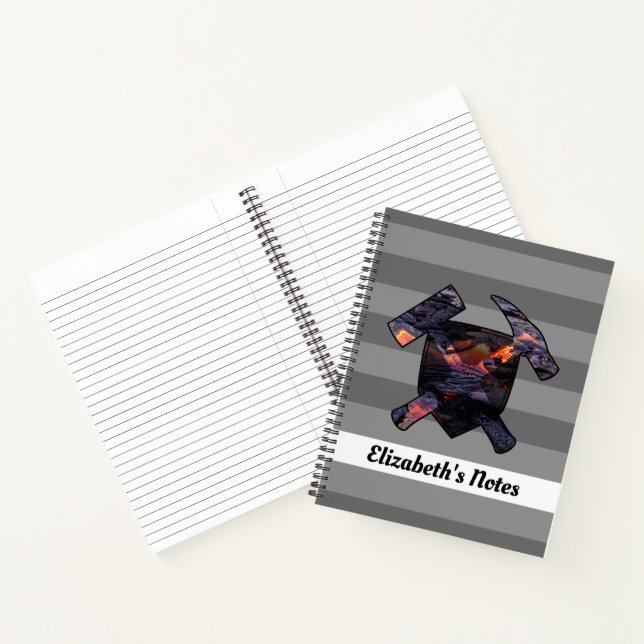 Carnet Marteaux de roche du géologue avec flux de lave ha (Intérieur)