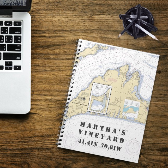 Carnet Martha's Vineyard Latitude Longitude Boater's (Martha's Vineyard Authentic Nautical Notebook with Your Latitude and Longitude)