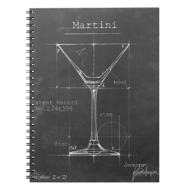 Carnet Martini noir et blanc Plan directeur (Devant)