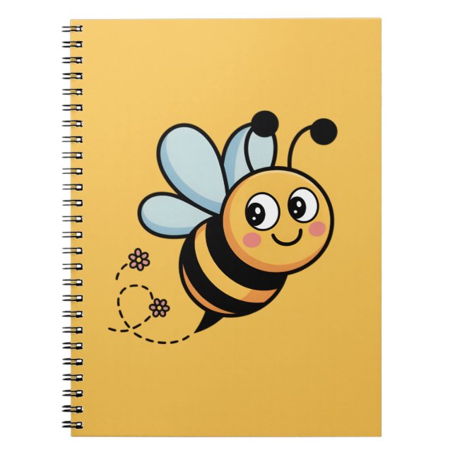 Carnet Mascotte d'abeille adaptée aux enfants avec une tr (Devant)