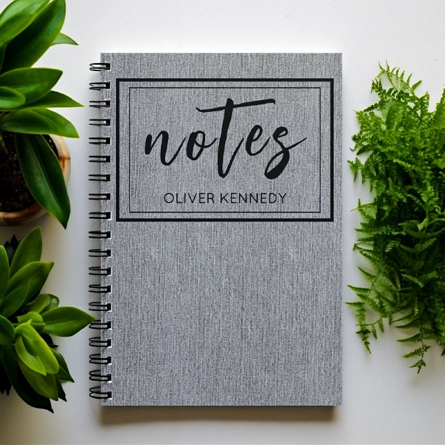 Carnet Masculine Light Grey Denim Print Classic Spiral (Créateur téléchargé)