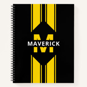 Carnet Masculine Moderne Monogramme et nom