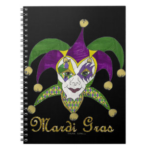 Carnet Masque coloré Mardi Gras Jesters