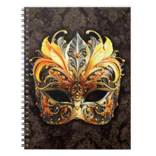 Carnet Masque de masquerade vénitien Masque doré