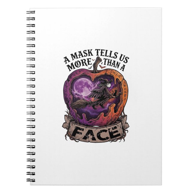 Carnet Masque En Dit Plus Que Le Visage Halloween Sorcièr (Devant)