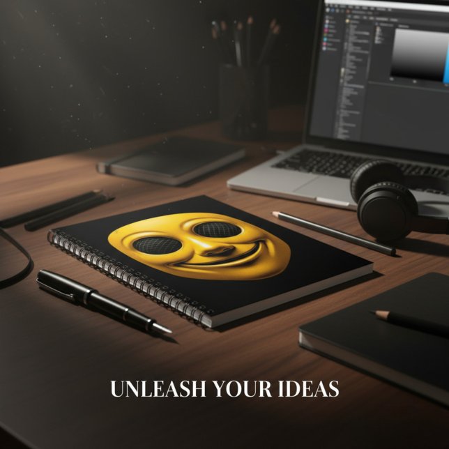 Carnet Masque souriant jaune (Créateur téléchargé)