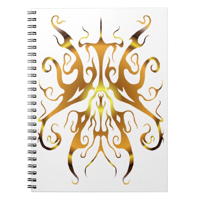 Carnet Masque Tribal Abstrait au Design Élégant en Or (Devant)