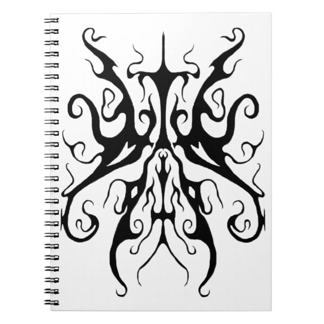 Carnet Masque Tribal Abstrait Noir et Blanc Élégant (Devant)