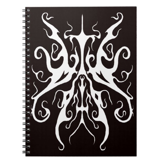 Carnet Masque Tribal Blanc Élégant Design Abstrait (Devant)