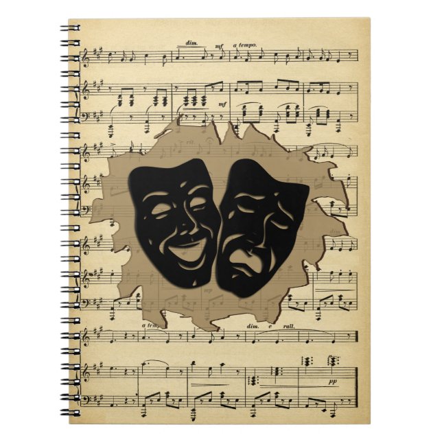 Carnet Masques antiques de musique et de théâtre (Devant)